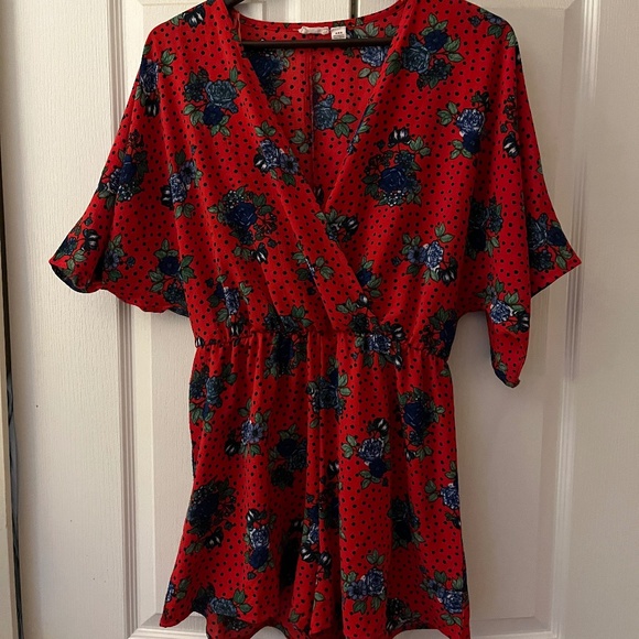 Red Floral Romper - Picture 1 of 1